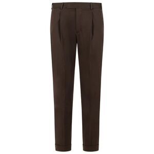 Pt01 'Rebel' Brown Stretch Cotton Pants Men